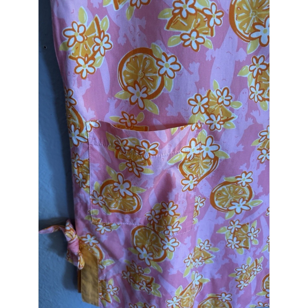 Lilly Pulitzer Oranges Crocodile Floral Shift Dress SZ 10 Cotton Pockets Zip - Picture 5 of 8